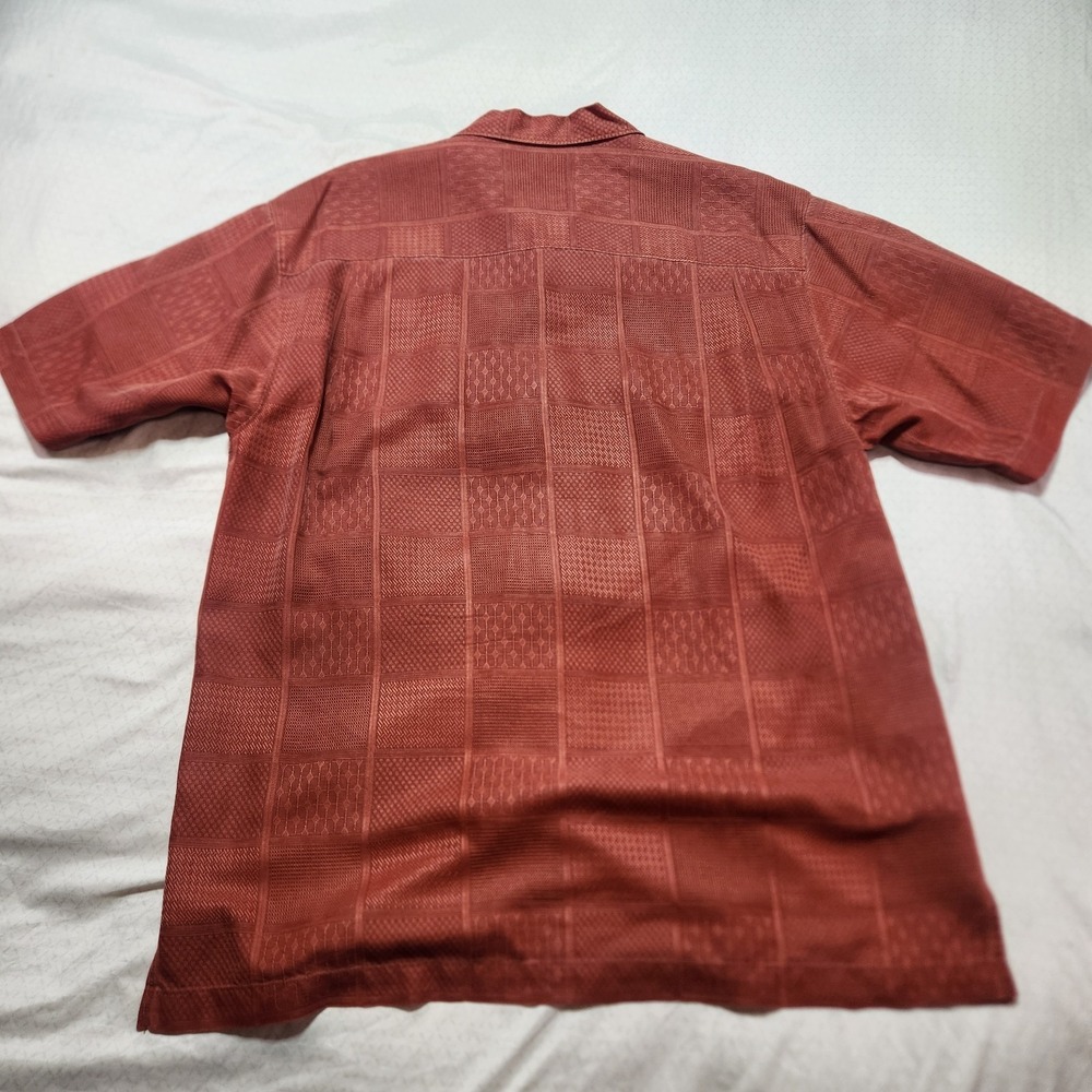 Tommy Bahama Men's Pink Silk Hawaiian Short Sleeve Shirt Silk Medium - Picture 7 of 8